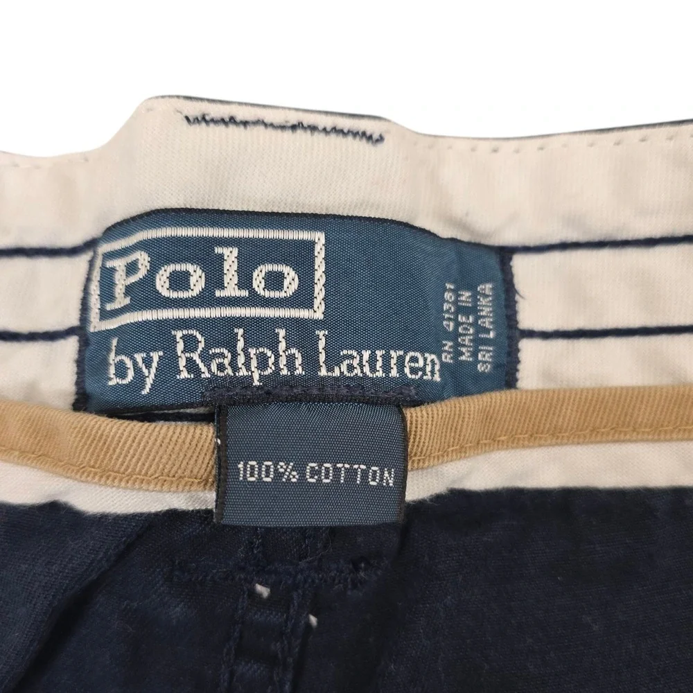 Polo Ralph Lauren‎ Classic Chino Cargo Shorts Mens Size 42 Navy Blue Cotton